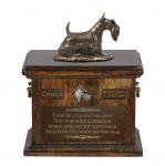 Scottish terrier, Aberdeen Terrier, Scottie, Aberdeenie I - urn for dog ashes, urn with a statuette, personalized urn for dog ashes by Art-Dog brand pruun