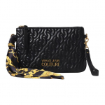 Versace Jeans Couture Kett Moodne Tr&uuml;kis T&otilde;mblukuga Sulgemine Nahast K&auml;epideme ja &Otilde;larihmaga Crossbody Kott Naiste kotid Must Kollane 75VA4BAX-ZS803-899 Basic Set (Bag+Dust Bag)