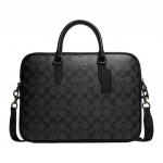 Coach Gotham Liam 33 T&auml;helogo Klassikaline Monogramm T&otilde;mblukuga Sulgemine PVC Portfell Meeste portfell Must CJ630-QBO4G Basic Set (Bag+Dust Bag)