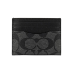Coach Kaardihoidja Klassikaline Monogrammitr&uuml;kiga Kolme krediitkaardi pesa Kaetud l&otilde;uend Meeste kaardihoidja Hall Must 58110-CQBK Basic Set (Bag+Dust Bag) black