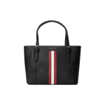 Bally Klassikaline Vabaaja T&ouml;&ouml;le K&auml;iv Vintage Punavalge Triibuline Nahast Tassikott Naiste Tassikotid Must 6211738-BLACK Basic Set (Bag+Dust Bag)