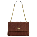 Coach Crossbody Elodie 29 Kuldne Logo Suede ja Sile Nahk &Otilde;lakott Suur Vintage Pruun Naiste crossbody kotid CCZ63-IMYEF Basic Set (Bag+Dust Bag) brown