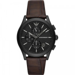 Emporio Armani Paolo Must Pruun Nahast Meeste Kvartsikell AR11549 must