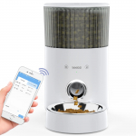 Iseebiz Automaatne Lemmiklooma S&ouml;&ouml;tja Kassidele ja Nutitelefoni Kaugjuhtimispuldiga WIFI V&auml;ikestele Sobiv Toitu Hoiab 8 S&ouml;&ouml;maaega Kuni 15 P&auml;eva Pidevalt Nutitelefoni valge