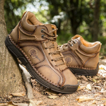 K&auml;sitsi valmistatud l&otilde;hestatud nahast saapad, meeste kingad, mugavad, poolsaapad, meestele, vabaajajalatsid, suur suurus47 48, t&ouml;&ouml;riistakingad 48 pruun