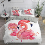Karp roosad flamingod pehme tekikott &uuml;hekohaline kahekohaline suur erisuurus noortele t&uuml;drukutele lastele teismelistele voodipesukomplekt 3 tk sisaldab 2 padjap&uuml;&uuml;ri 100*200cm Single
