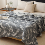 Puuvillane kolmekihiline gaasist suvepleed &ndash; jahe, pestav, konditsioneeripleed 150x200 cm gray