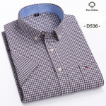 Suurus 7XL Suvine L&uuml;hikeste Varrukate S&auml;rk 100% Puuvillane S&auml;rk Meestele Valge Ruuduline Triibuline Sotsiaalne Slim Fit Formaalne &Auml;rir&otilde;ivad 38