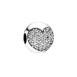 Pandora S&uuml;damikukujuline Ruudukujuline Kristall H&otilde;bedane Fikseeritud Klamber Ehtetarvik Naiste Aksessuaarid 791053CZ Silver,F