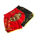 Unisex Muay Thai l&uuml;hikesed p&uuml;ksid J&auml;&auml;siidist tr&uuml;kitud tikandid Elastne v&ouml;&ouml;koht Boks V&otilde;itlus Kickboxing Grappling Treening Treening J&otilde;usaali l&uuml;hikesed p&uuml;ksid XL punane