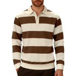 Meeste Business Casual Polod Moodne triibuline pikkade varrukatega polo s&auml;rk kraega golfi T-s&auml;rgid topid XS tumesinine v&auml;rv