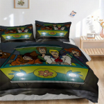 3 tk Scooby-Doo tekikoti komplekt - Masinpestav, Sisaldab 1 tekikotti ja 2 padjap&uuml;&uuml;ri, Tekk ei kuulu komplekti, Aastaringselt kasutatav kodu sisustus voodile 135x200cm