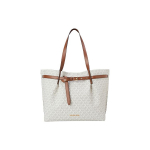 Michael Kors MK Emilia Klassikaline Monogrammiga Prinditud Linna-Mood Disain Paeladega Nahast Koti-Kott Naiste Koti-Kott Vanilje-Valge Nahk-Pruun 35S1GU5T7B-150 Basic Set (Bag+Dust Bag)