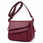 Suvine uus pehmest nahast luksuslik naiste k&auml;ekott Crossbody kott Naiste mood Universaalne Suure mahutavusega &uuml;he &otilde;laga k&auml;ekott burgundiapunane