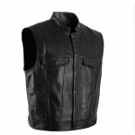 Meeste Vest Must Biker Mootorratta Hip Hop Vest Meeste Kunstnahast Punk Kevadine Varrukateta Nahavest Suures Suuruses Vaba vabaaja S must