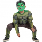 Laste Hulk Lihaste Kost&uuml;&uuml;mikomplekt Maskiga Hakka Oma Lemmikuks Kangelaseks Kvaliteetsed Materjalid 5-6 Aastat 130cm Roheline 140 CM