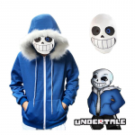Undertale Sans Luukere Halloweeni Cosplay Kost&uuml;&uuml;m Kapuutsiga Dressipluus & Maski Komplekt S