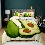 Avokaado Tekikoti Komplekt Avokaadod Voodipesukomplekt Armsad Puuviljad Tekikott Queen Troopiline Botaaniline Koomiks Pol&uuml;ester Tepitud Kate 135x200cm