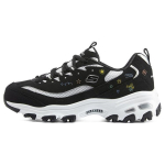 Skechers DLites 1.0 Lilleline Karu Kangas Nahk Spordijalatsid Mitmek&uuml;lgsed P&otilde;rutust Summutavad Vastupidavad Madalad Isa Kingad Naiste tossud Must Valge 896155-BKW 35.5