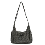 Reguleeritava rihmaga ruuduline crossbody &otilde;lakott, volditud, lukuga, suure mahutavusega, n&ouml;&ouml;riga k&auml;ekott, kott riidest roheline