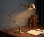 Vanaaegne t&ouml;&ouml;stuslik messingist laualamp reguleeritava liigendk&auml;ega | Steampunk liigendiga t&ouml;&ouml;valgusti | Retro kontorilaua lamp