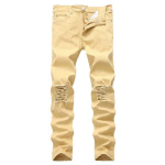 Meeste moodsad rebenenud teksad Slim Fit denim plisseeritud teksad Meeste sirged retrop&uuml;ksid 28 parkkoor