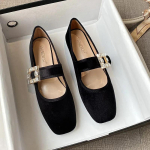 Uued Naiste Lamedad Kingad T&uuml;druk Kristall Samet Mary Jane Kingad Magusad Mugavad Slip-on Loafers Suurused 35-43 35
