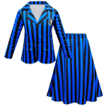Pol&uuml;ester Kolmap&auml;ev Addams Enid Koolivorm Cosplay Kleit Lastele Blue,140cm black