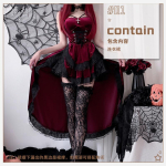 Halloweeni kost&uuml;&uuml;m naistele Seksikas Kuninganna Munk Cosplay Tume gooti Vampiir Seksikas frakk-kleit S&uuml;gava dekolteega Elfi &uuml;likond Vestidos S gray