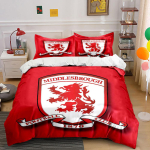 Middlesbrough FC Punane Voodipesukomplekt Voodipesu Tekikoti Komplekt Tekikott Padjap&uuml;&uuml;rid (1 * Tekikott 2 * Padjap&uuml;&uuml;ri, ilma tekita) 135x200cm