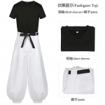 Anime Toji Fushiguro Cosplay Kost&uuml;&uuml;m Parukas &Uuml;likond Sorcerer Killer koos Rekvisiitidega &Uuml;laosa P&uuml;ksid &Uuml;likond Halloweeni Kost&uuml;&uuml;m Kingad Naistele Meestele S