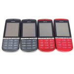 Renoveeritud Nokia Asha 300 Originaal 2.4' 3G Bluetooth FM MP4 Klaviatuur Avatud Mobiiltelefonid punane