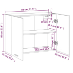 Lyon seinale kinnitatav kapp Hall Sonoma 80 x 31 x 60 cm Puitlaastplaat