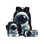 Uus astronautide kosmoseteemaline kolmeosaline komplekt Seljakotid poistele ja t&uuml;drukutele Parimad kingitused 2D lame multifilmikoolikott lastele