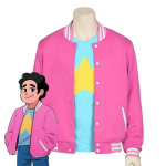 2 tk komplekti Halloweeni peo poiss Universum Steven Universe Kvarts Anime Jakk Kampsun Mantel Sinine T-s&auml;rk Roosa Mantel Cosplay &Uuml;likond L&Steven Universe white