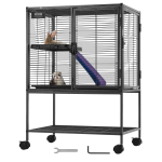 VEVOR 34 ratastega metallist ferretti puur, suur 2-korruseline Critter Nation puur, v&auml;ikeloomade puur kaldteede ja alusega, lihtne lemmikloomrottidele paigaldada 61 x 44 x 86.5 cm