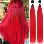 Gladys Bio Sirged Juuksepakid 30 tolli 200g S&uuml;nteetilised Luukudega Juuksepikendused V&auml;rvilised Salongi Loomulikud Juuksed T&auml;isotsani 65cm 26inches punane