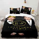 Twenty One Pilots Muusika Evolutsioon 3-osaline Voodipesukomplekt, Sisaldab 1 tk Tekikotti Ja 2 tk Padjap&uuml;&uuml;ri, T&auml;iuslik J&otilde;uludeks, Ideaalne Magamistuppa, &Uuml;hiselamusse 140cmx210cm