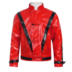 Halloweeni kost&uuml;&uuml;mid Michael Jackson Cosplay Punane nahkjakk Michael Jackson Thriller &Otilde;ueriided Teismelise mantel 150 punane