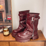 Talvine Punk stiil Naiste Toru pahkluusaapad Moodne pandlaga Rihm Platvorm paks tald Kingad Daamide Moodsad L&uuml;hikesed Botas Para Mujer 35 black