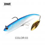 Kuningriigi forellip&uuml;&uuml;gi landid 200 mm 52g pehme s&ouml;&ouml;t lusika ja plastist sabaga uppuv vobler kunstlik PVC pehme landi p&uuml;&uuml;gitarbed 47g sinine