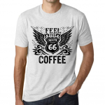 Meeste vintage tees&auml;rk Graafiline T-s&auml;rk Feel The Coffee Vintage White XS anti-flash valge v&auml;rv