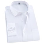 Klassikaline meeste standardvormingus pikkade varrukatega tvillist s&auml;rk 44 valge