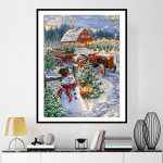 Teemantmaaling Multifilm Lumememm ja autod Ristpistes Teemanttikandid Teemantidega seinakleebised 20X30CM