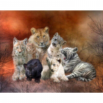 Teemantmaaling T&auml;is&uuml;mmargune Loomade Teemanttikandid Tiigrid Rhinestones Pildid Teemant 20X30CM