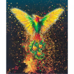 Teemantmosaiik Animal Phoenix K&auml;sitsi valmistatud teemantmaaling Ristpistes Teemanttikandid Dekoor 20X30CM