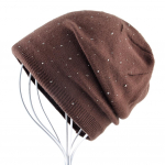 Naiste mood Rhinestone Beanie Naiste s&uuml;gisene kevad kootud m&uuml;tsid Koo &uuml;hev&auml;rvilised nokam&uuml;tsid 56-59CM pruun