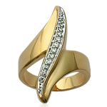Bague plaqu&eacute; or 'Silhouette' blanc dor&eacute; - 30 mm 54 kuld
