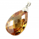 Les Tr&eacute;sors De Lily [B9593] - H&otilde;bedane ripats 'Linda' H&otilde;betatud merevaik (roodiumiga kaetud) - 20x30 mm pruun