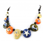 Les Tr&eacute;sors De Lily [H3593] - Collier Cr&eacute;ateur 'Liberty' bleu orange mitmev&auml;rviline